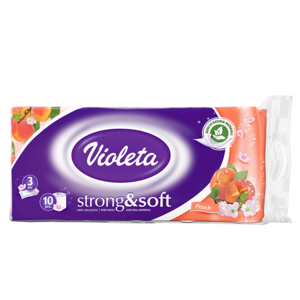 Violeta Тоалетна хартија Праска Трослојна 10 ролни