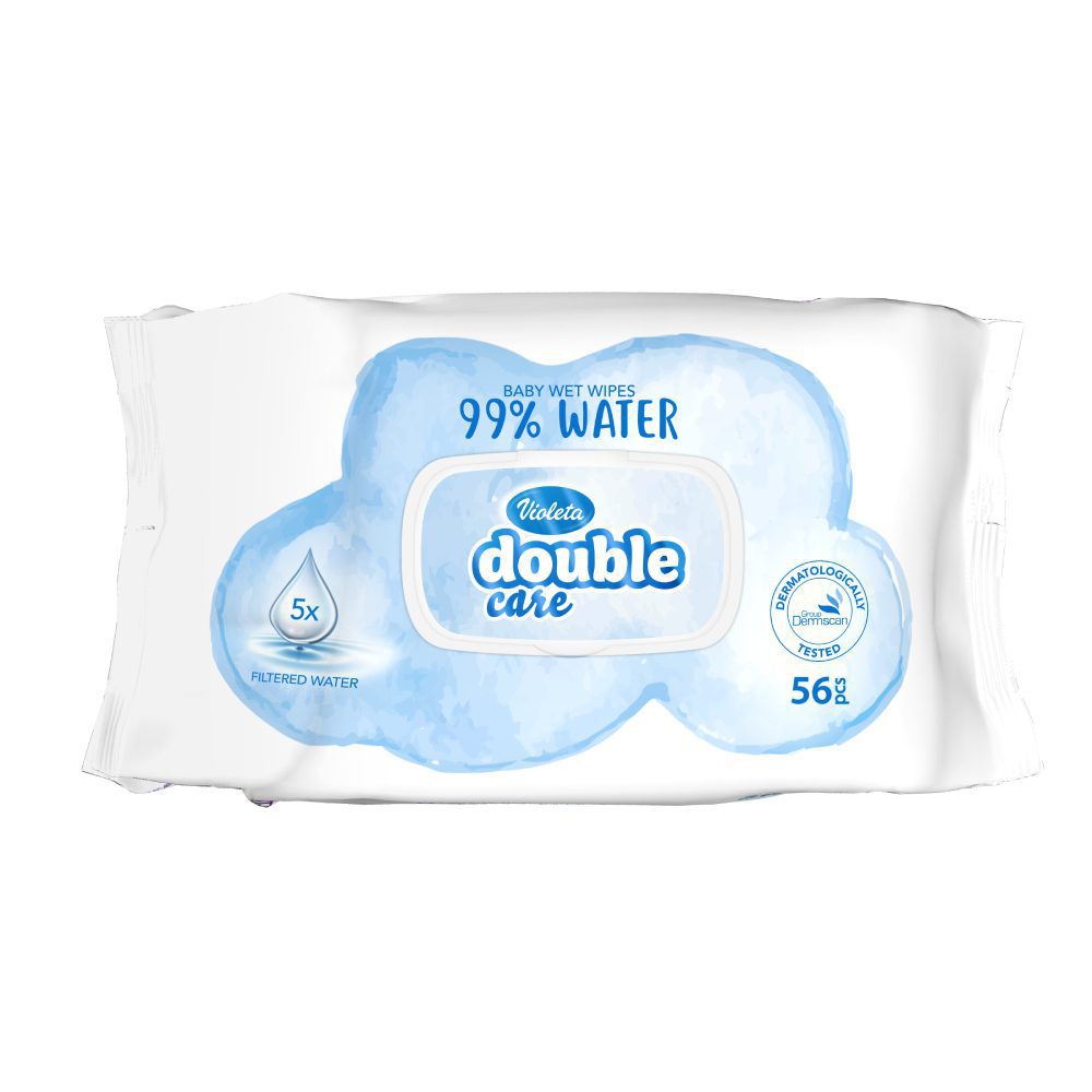 Violeta Double Care 99% Water Влажни марамици  56/1