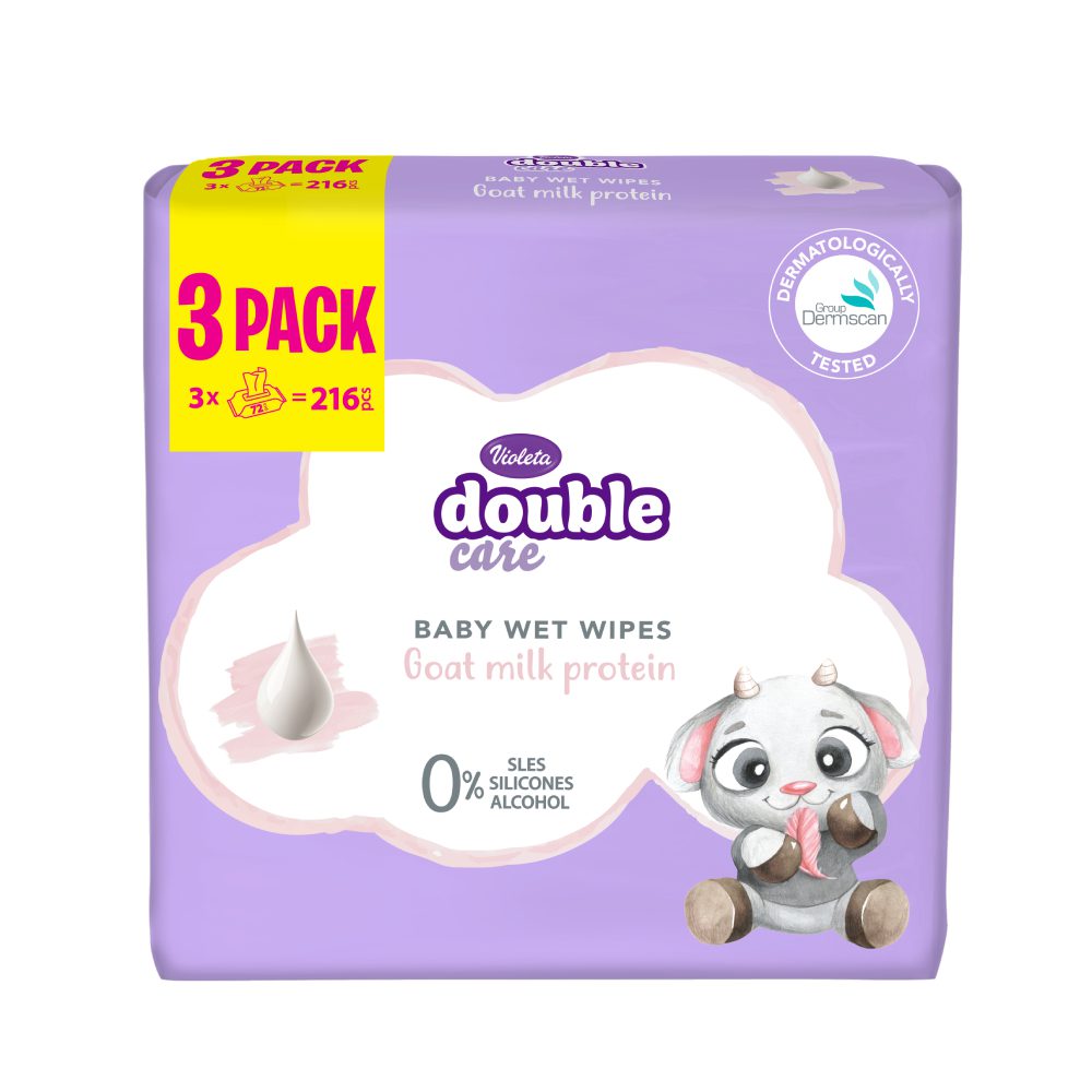 Violeta Double Care Goat Milk Влажни марамици  72/1 СЕТ 2+1