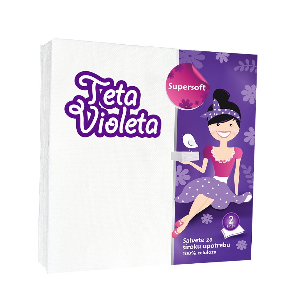 Violeta Двослојни салфети Бели 38х38cm 25/1