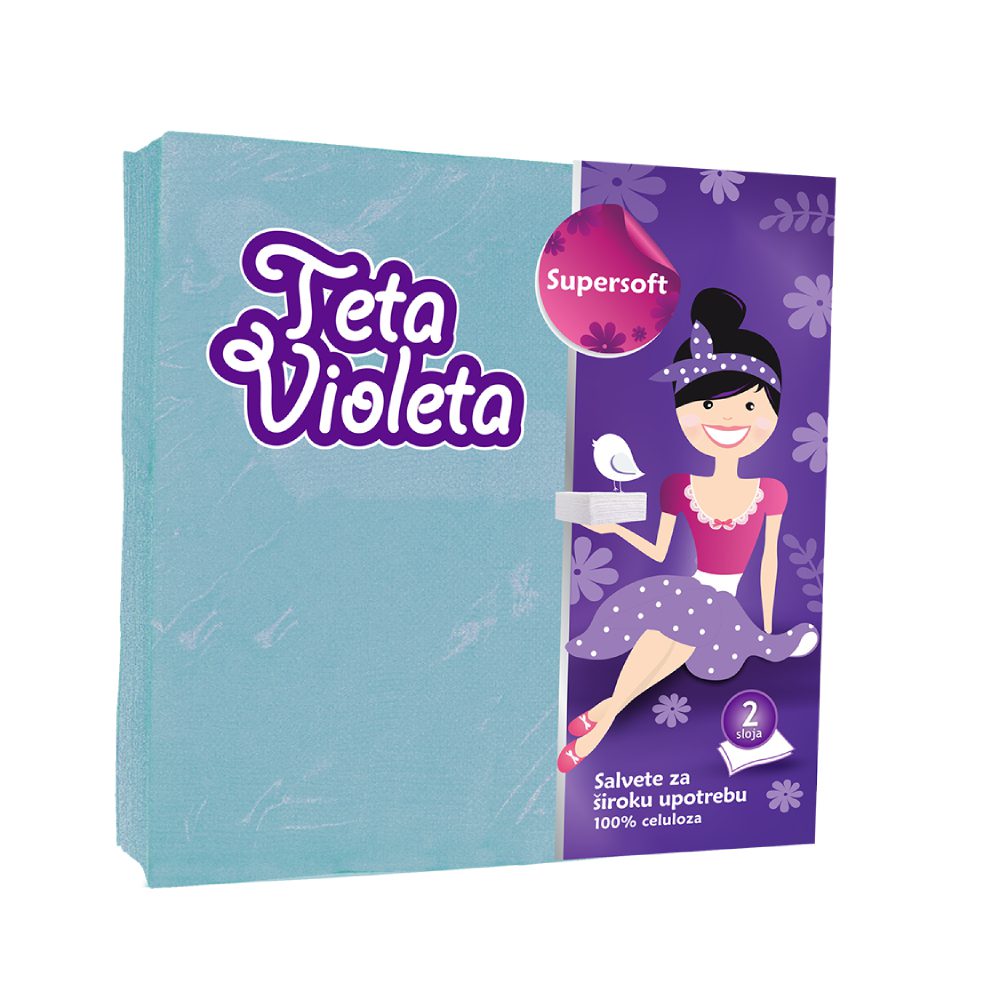 Violeta Двослојни салфети Сини 38х38cm 25/1