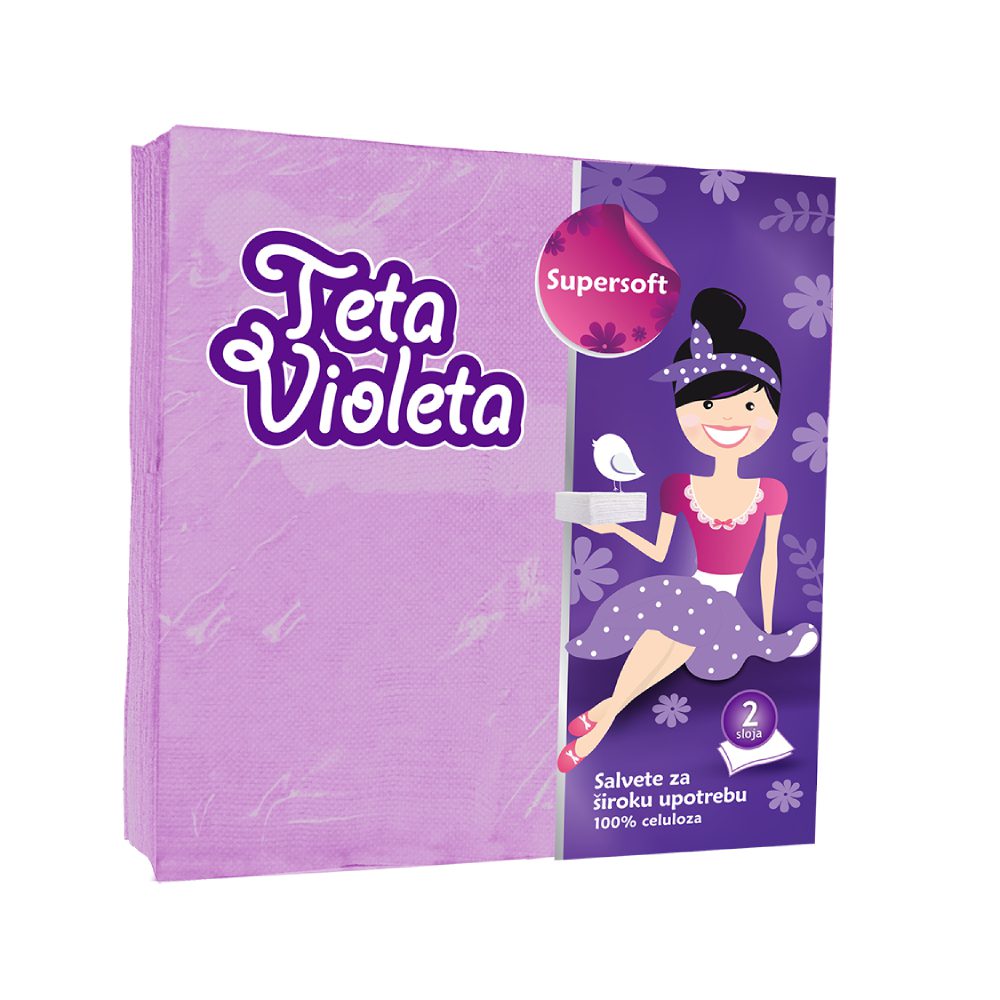 Violeta Двослојни салфети Виолетови 38х38cm 25/1