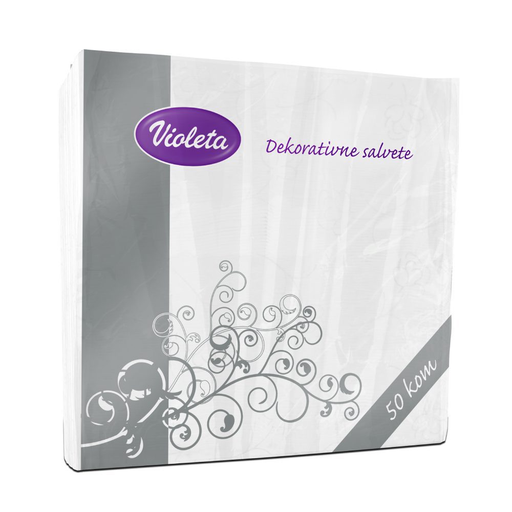Violeta Двослојни салфети Декоративни бели 38х38cm 25/1