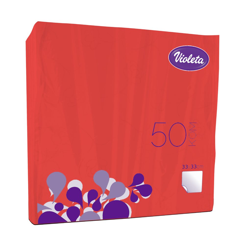 Violeta Двослојни салфети Црвени 33х33cm 50/1