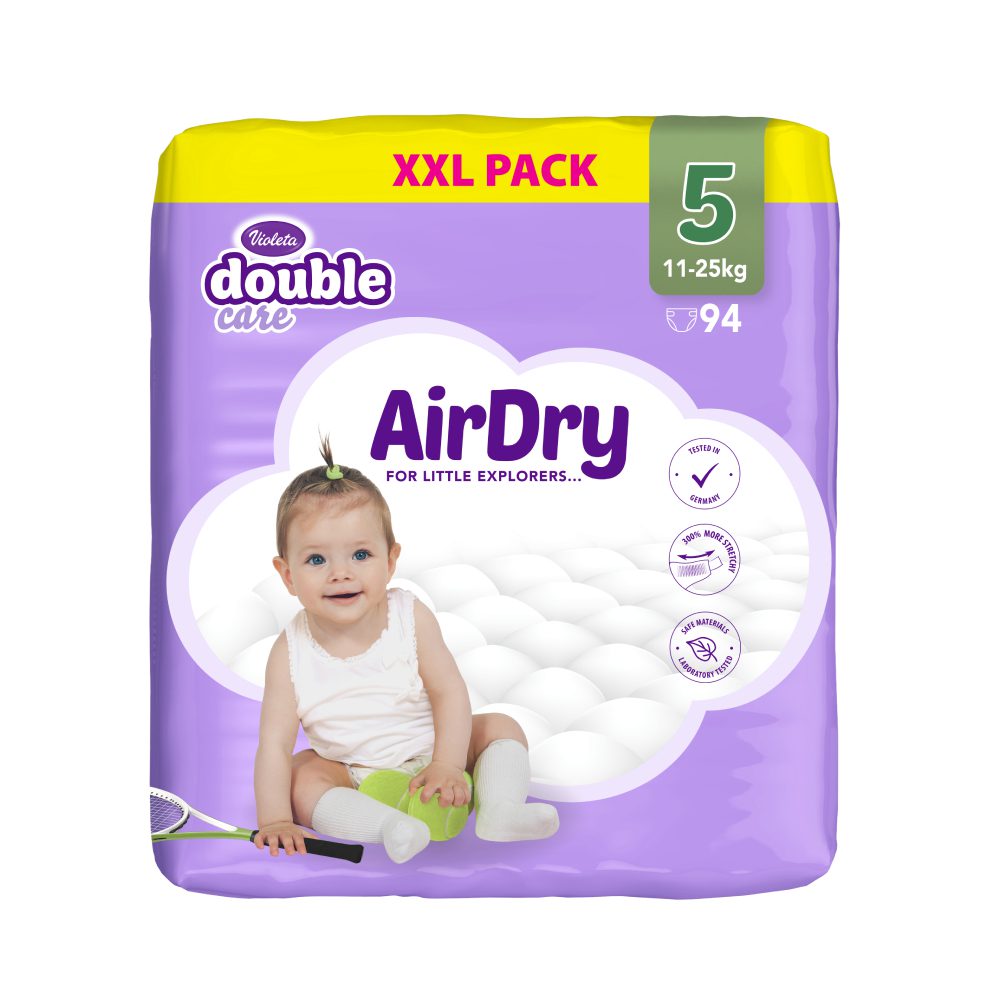Violeta Double Care AirDry Пелени бр.5 11-25кг XXL Pack 94/1