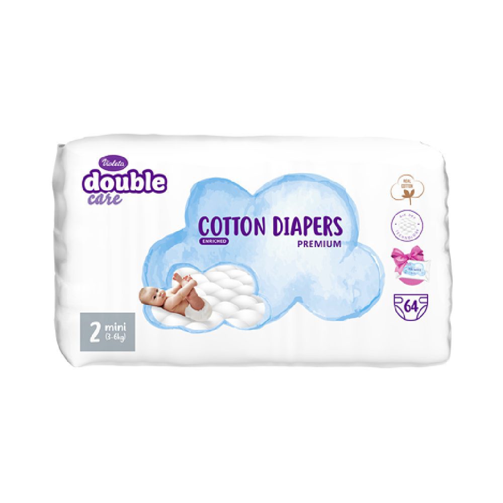 Violeta Double Care Premium Cotton Пелени бр.2 (3-6кг) 64/1