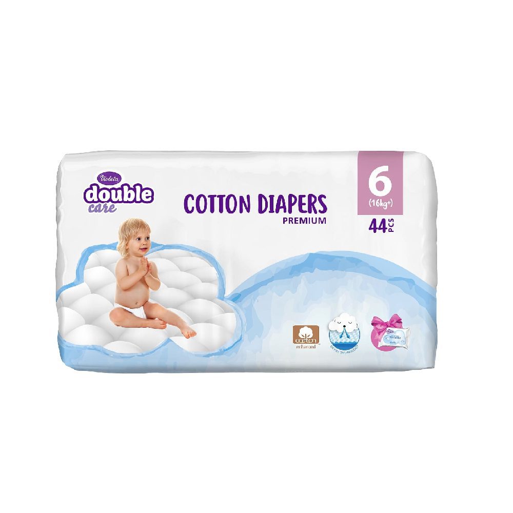 Violeta Double Care Premium Cotton Пелени бр.6 (16+kg) 44/1